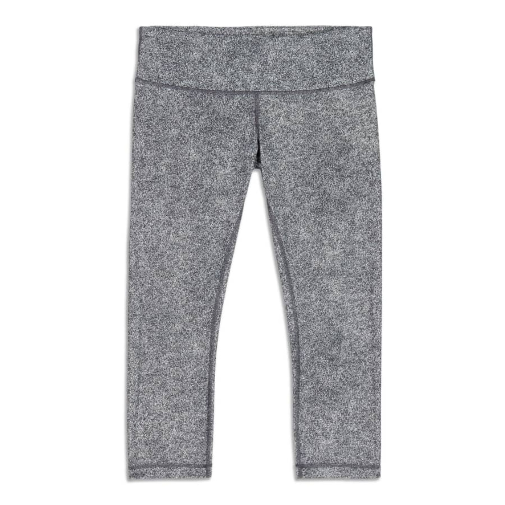 Lululemon Women's Mist White Black Wunder Under Crop Size 8